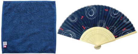 今治タオルハンカチ ロイヤルブルー＆紺地金魚