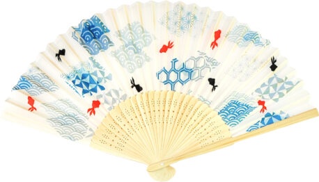 白竹扇子　金魚